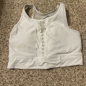 CALIA by Carrie Underwood Scalloped White Sports Bra